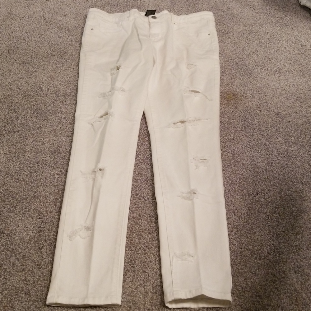 Mossimo Distressed White Jeans